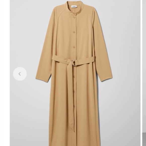 Weekday Tan Trenchcoat Maxi Belt Ines Dress - Small - Picture 2 of 7